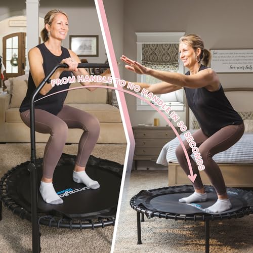 Jumpzylla Fitness Trampoline 40" or 48" | Foldable Mini Rebounder Trampoline for Adults with Bar | Durable, Quiet, Low-Impact Exercise Equipment for Indoor and Home Workouts (550 LBS Capacity) - Thumbnail 7