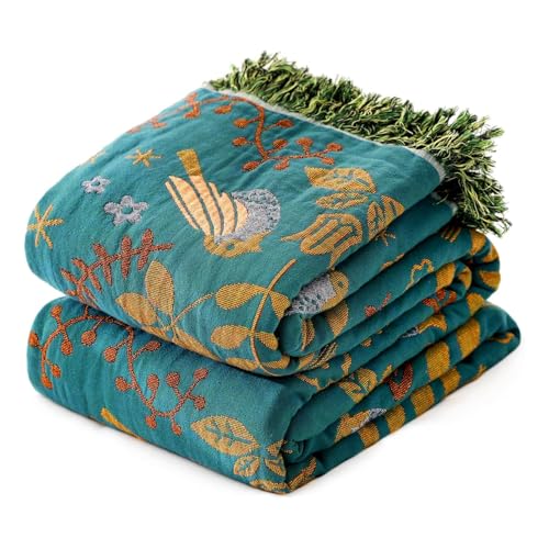 Image of MSGKV Boho Throw Blanket 50 inchx60 inch Cotton Blanket for Couch & Living Room