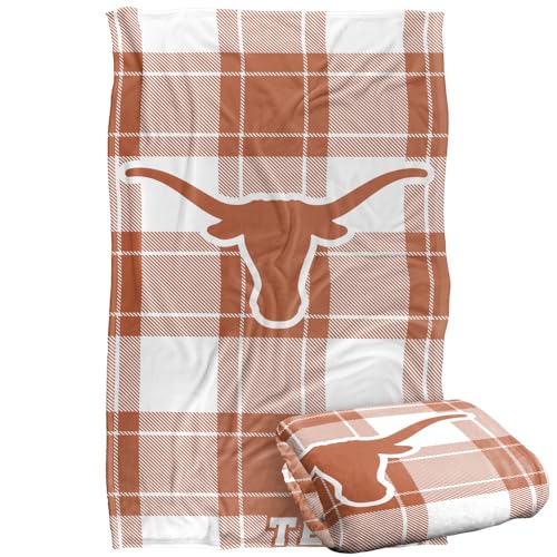 LOGOVISION The University of Texas at Austin Campus Plaid Spirit Silky Touch Super Soft Throw Blanket 36x58