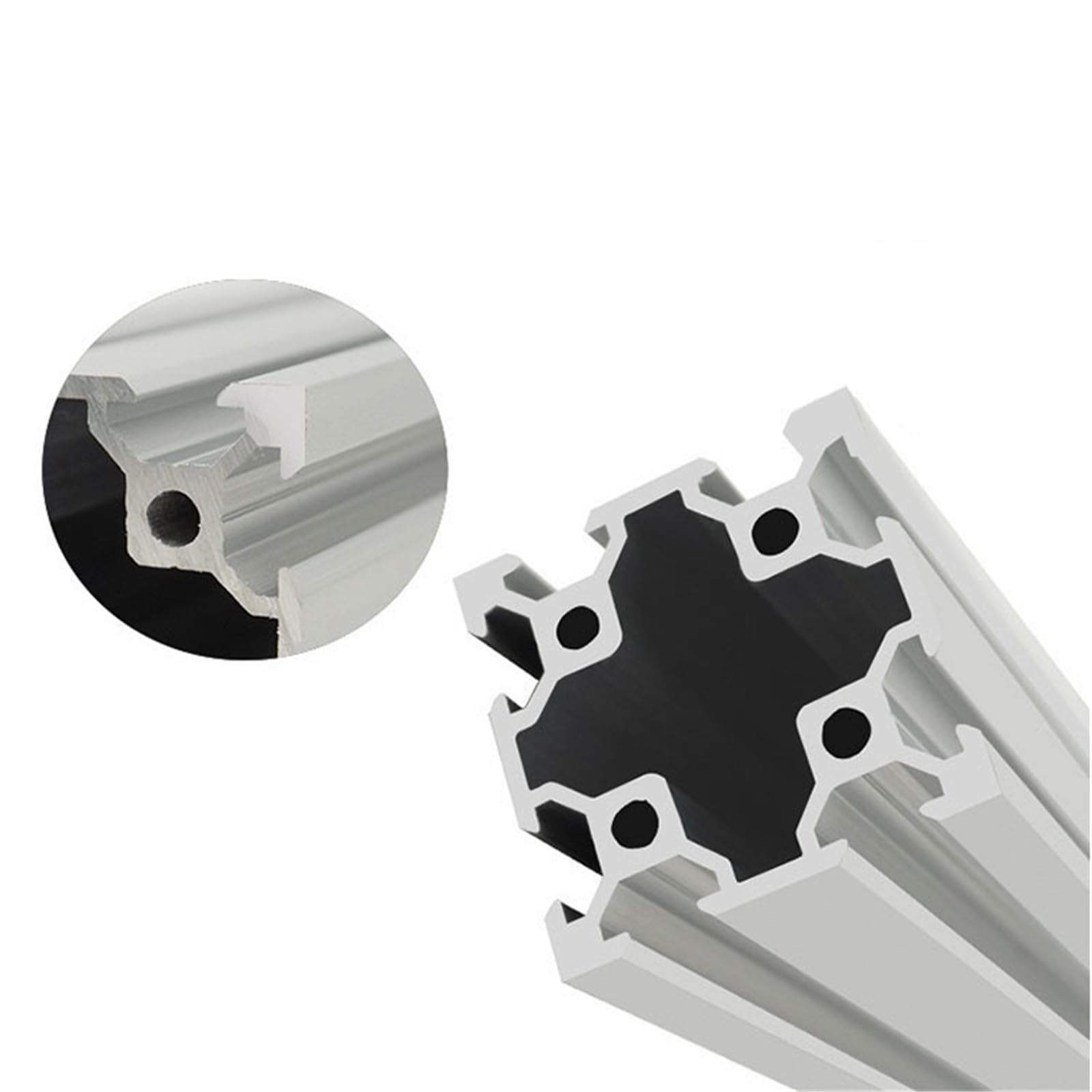 GTPBAO 4 pezzi 4040 profilo in alluminio V tipo doppia fessura anodizzato guida di estrusione lineare telaio attrezzature rack telaio mobili Binario estruso(Silver,520mm)