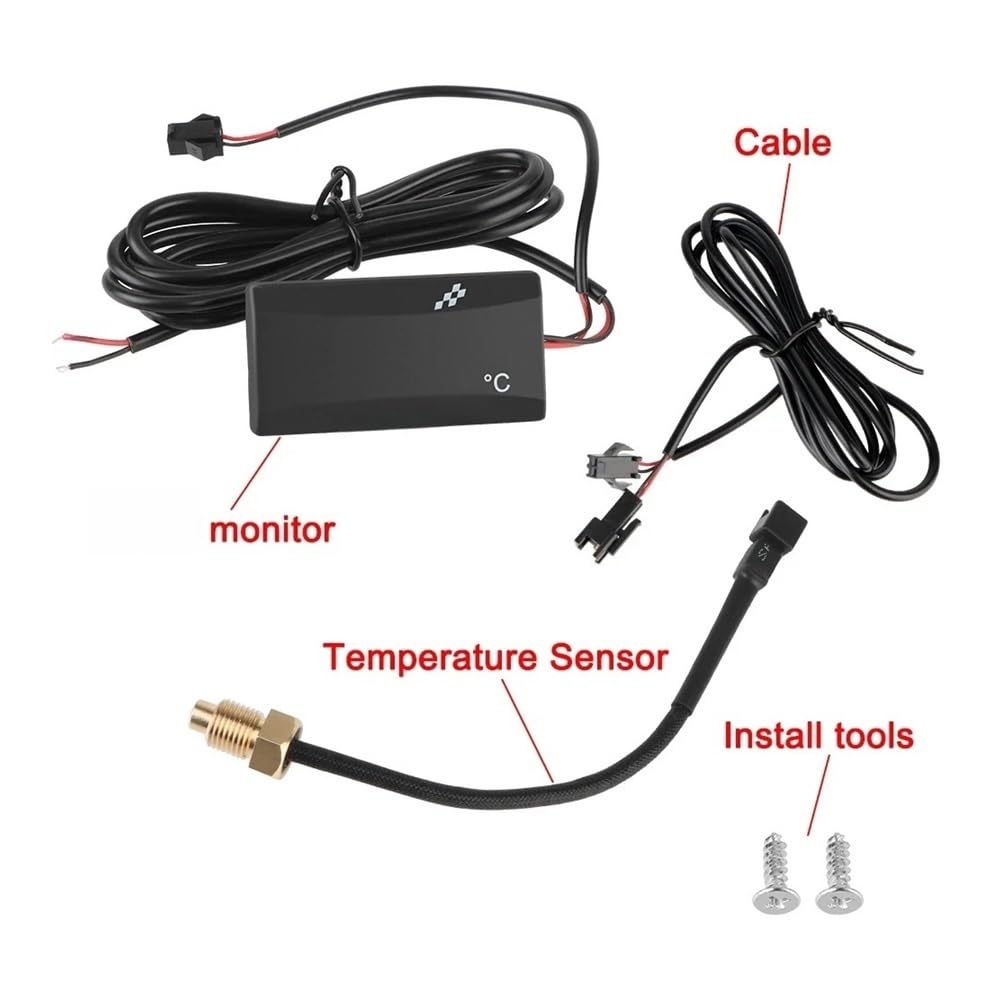 Display Velocità Termometro Per Moto Con Retrofit Serbatoio Acqua Senso 0~120°C Monitor Indicatore Rosso Blu Avviso 12V