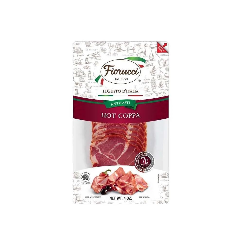 Fiorucci Hot Coppa Sliced, 4 oz, 12 Pack