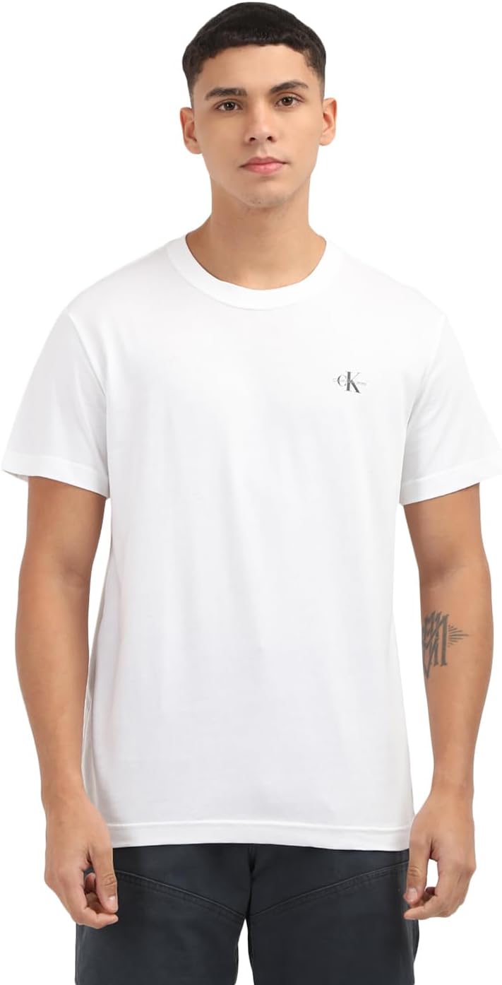 Calvin Klein 2 Pack Monologo T-Shirt J30j320199 Camisetas de Manga Corta Hombre (Pack de 2)