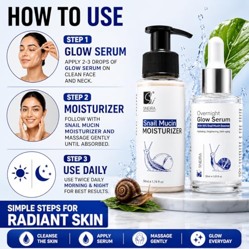Image of Snail Combo 80ml, 96% Snail Mucin Glow Serum & Moisturizer|Helps Reduce Pimples with For Oily and Acne Prone Skin |Perfect Skin Renewal and Youth Boost