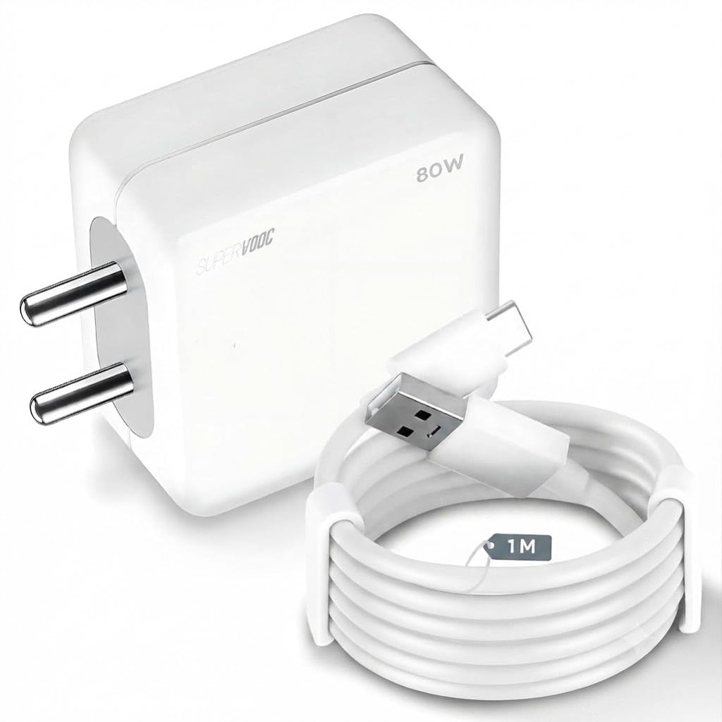 80W Type-C Charger for Blackview BL8800 Pro Original QC Adapter Type C 3.0A High Speed Fast Turbo Charge QC 3.0 Smart SinglePort with 1m Type-C Charging & Sync Cable (White, Dash, SH.A8)-image-24