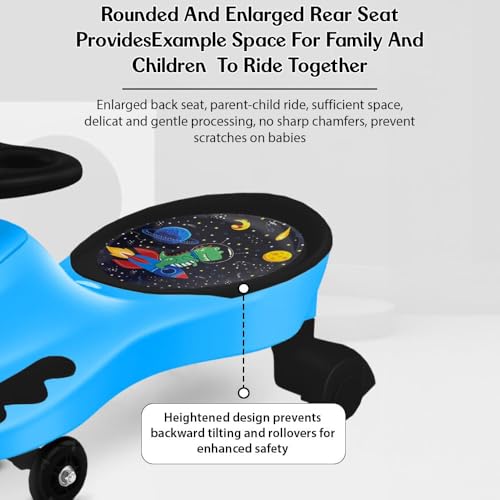 Image of StarAndDaisy Swing Car for Kids /Push Twister Car with Music /Kids Ride Ons /, Light & 360 Steering - Safe, Durable, and Fun Wiggle Car for Toddlers and Childrens - (Blue)