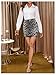 Verdusa Women's Leopard Print Sequin Mini Skirt Rave Party High Waist Bodycon Skirts Grey Small