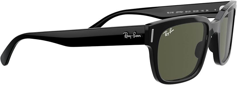 Amazon.com: Ray-Ban Mens RB2190 Jeffrey Square Sunglasses, Black/G