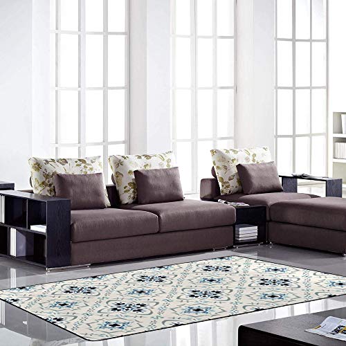 Tapis salon rétro velours corail contre sol froid - 4