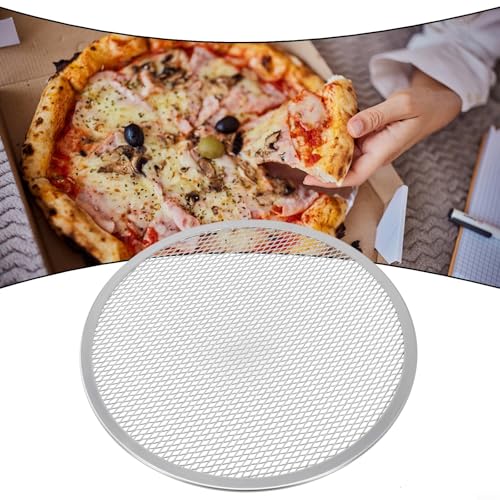 Zenllihome Plaque à pizza perforée en aluminium - Plaque à pizza en maille - Grille de cuisson - Disque à croûte croustillante - Distribution de la chaleur - Non argenté - 30,5 cm – vue 8