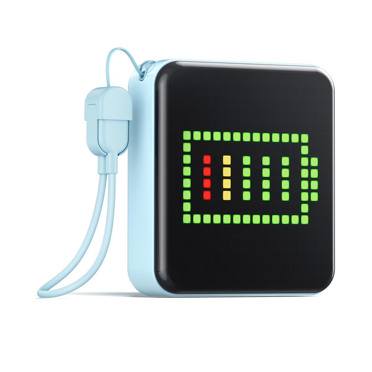 ORICO PixCharge Power Bank Pixel LED, 5000mAh con USB C Cavo, Blu | 256 Pixel LED, animazioni fai-da-te, controllo via App, Sicuro in Aereo, Essenziale da Viaggio, compatto e leggero (132g)