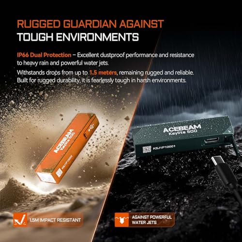 ACEBEAM Keylite 500 High Lumens Keychain Flashlight, Flat Pocket EDC Light - image 9
