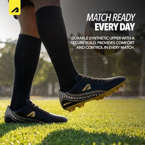 Image of Boldfit Football Shoes for Man, Lightweight Turf & Ground Football Studs with Non-Marking High-Grip Sole, Breathable Mesh Upper, Cushioned Support & Anti-Slip Training Cleats