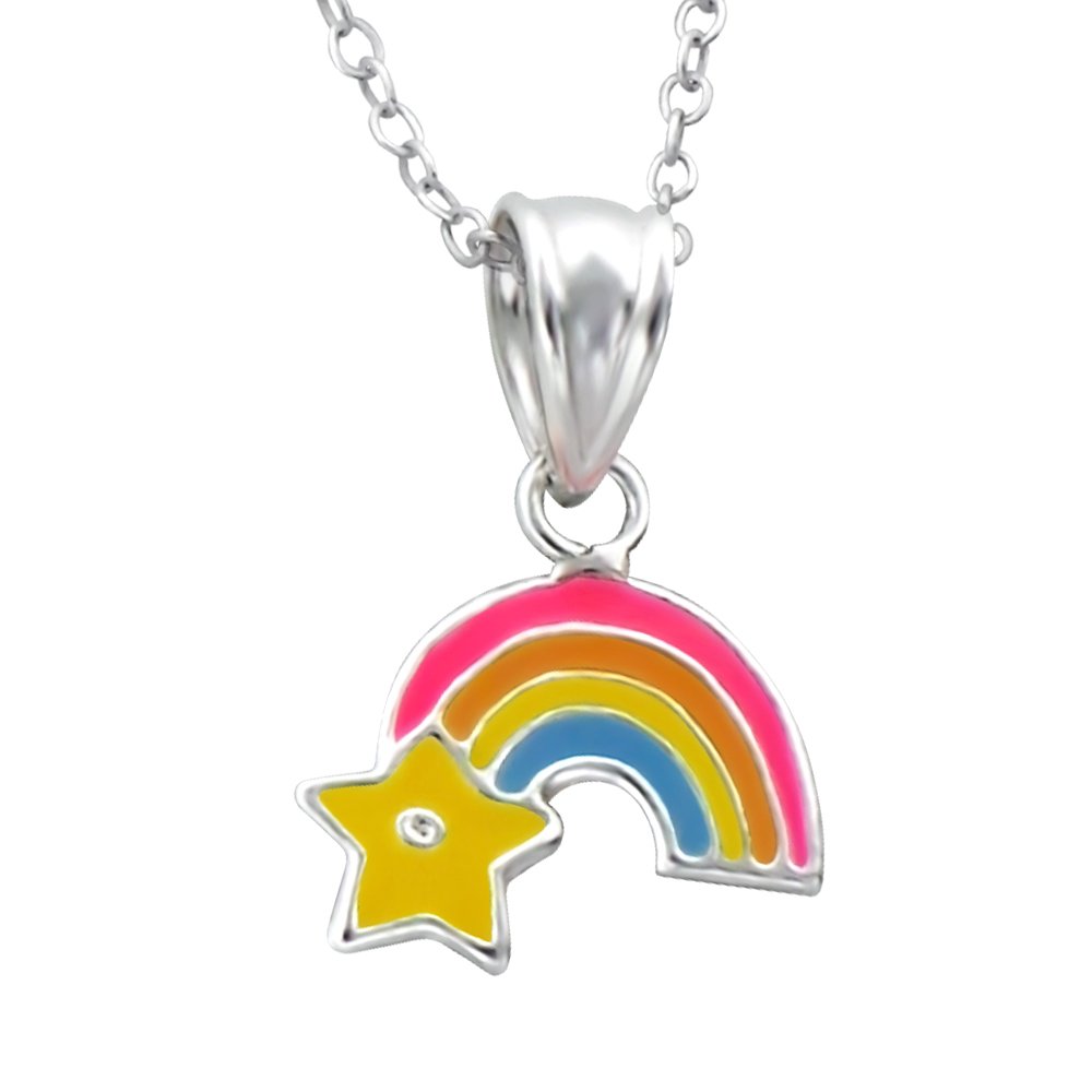 Collana arcobaleno in argento sterling: piccolo ciondolo