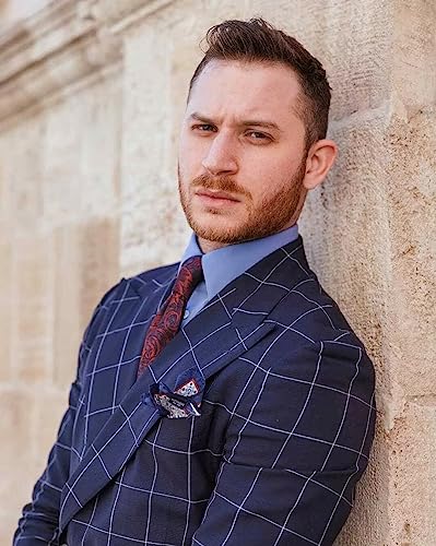 Mens Plaid Suit 3 Piece Slim Fit Suit Formal Wedding Prom Dress Suit Casual Tuxedo Suits for Men4