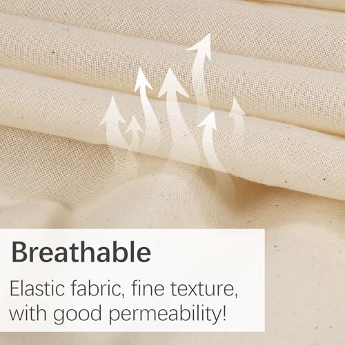 Premium 100% Cotton Unbleached Muslin Fabric - Soft Natural Linen Material for Sewing and Crafting - 63 Inches Wide, Available by the Yard (2 Yards) 5 Premium 100% Cotton Unbleached Muslin Fabric - Soft Natural Linen Material for Sewing and Crafting - 63 Inches Wide, Available by the Yard (2 Yards) - Image 4