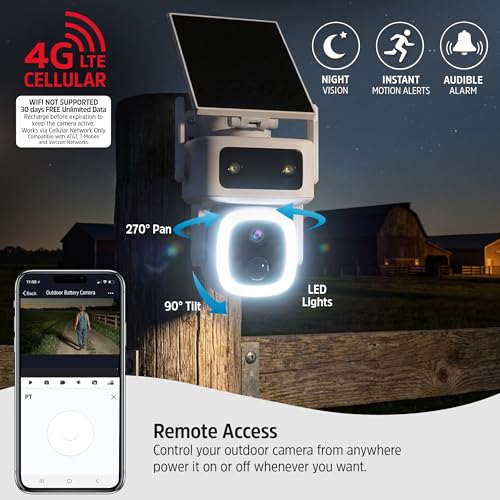 Energizer Smart 4G LTE Cellular Security Camera with Solar Panel, 2K Outdoor Wireless Pan Tilt Camera, No WiFi Required, Rechargeable Battery, Color Night Vision, Motion Detection, White - image 3