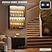 Aauro Home 6-Tier Wall Display Case with Glass Doors, LED Display Cabinet with Adjustable Glass Shelves, Display Case for Collectibles, Black