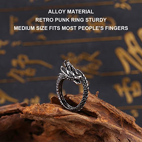 LIUJZZJ 8 stuks verstelbare slangringen punk ring gothic party ring dierenvorm sieraden opening verstelbare vingerring vintage ring gotisch retro roestvrij stalen ringen voor dames en heren - Image 6