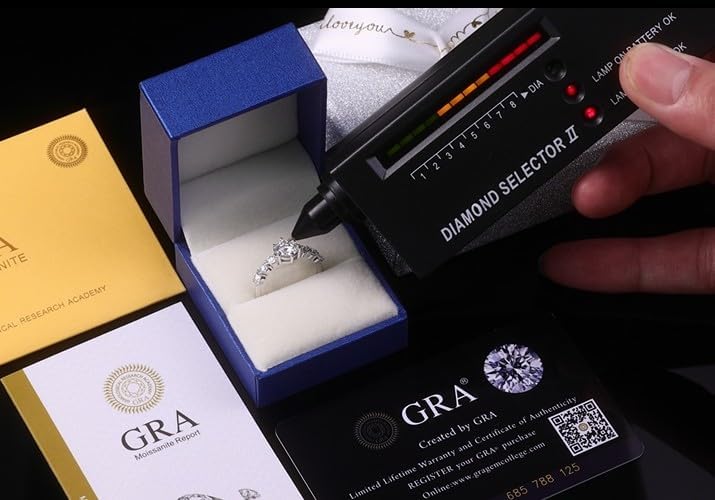 Moissanite Engagement Ring, 1 Carat D Color VVS1 Round Cut 925 Sterling Silver Anniversary Wedding Promise Ring for Women Size 5-10 - Image 3