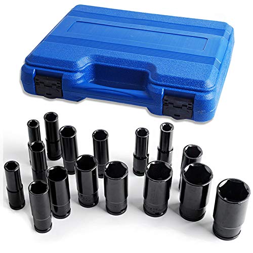 Kraft-Schlagschrauber-Nüsse 1/2" 10-32 mm 16-tlg Steckschlüssel-Satz Schlagnuss