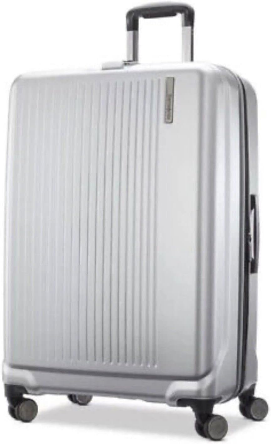 Amplitude Large Hardside Suitcase in Silver with TSA Lock, Expandable & 112L Capacity, 360° Spinner