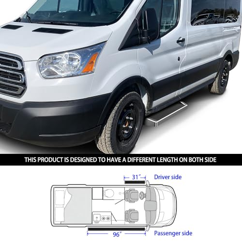 Estribos HD Ridez Running Board 6" Plata para Ford Transit miniatura 6