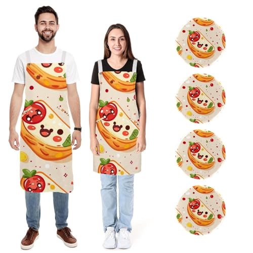 Tablier de cuisine mignon omelette avec tomate lot de 2 doux taille réglable