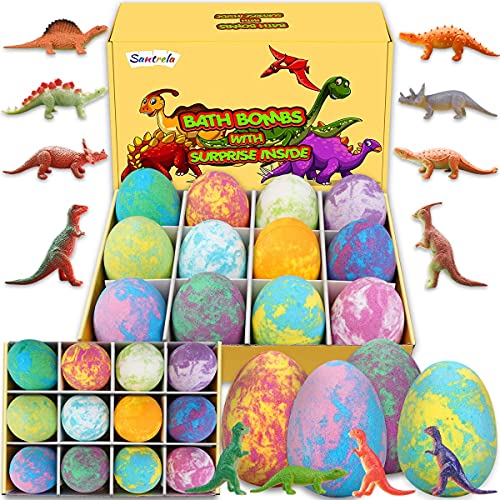 Bath Bombs for Kids with Surprise Inside for Girls Boys - Surprise Colorful Egg 12 Pcs Large Size Gift Set, Handmade Bubble Bath Fizzies Spa Fizz Balls Kit, Birthday Christmas Easter Day Gift
