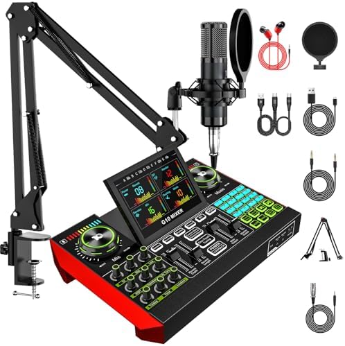 Podcast Equipment Bundle with 3.5mm P15 Condenser Microphone for ...