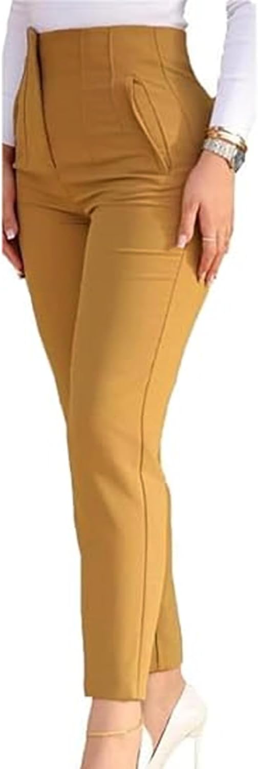 Womens High Waisted Pants 2025 Trendy Pleated Straight Leg Dress Pant Business Work Casual Trousers