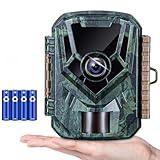 KJK トレイルカメラ 小型 防犯カメラ 野生動物監視カメラ 動画2.7k 静止画3600万画素 赤外線 乾電池式 超高速トリガー 夜間低輝 搭載 人感センサー IP66級防水防塵 屋外 屋内監視 センサーカメラ 電池式 暗視カメラ 内蔵録音マイク 32GB メモリーカード付き
