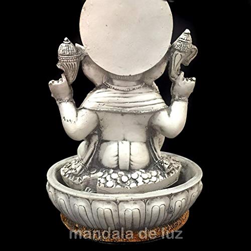 Fonte de Água Estátua de Ganesha Cinza Bivolt 30cm