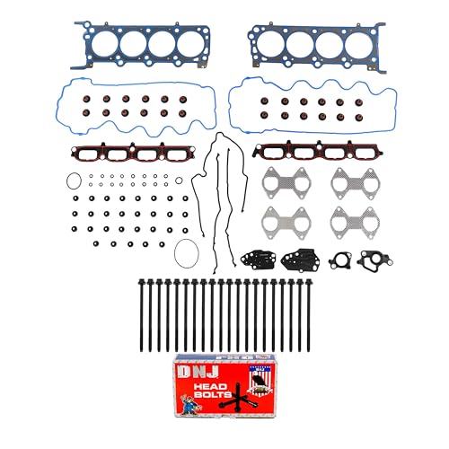 Image of DNJ HGB4174 Engine Cylinder Head Gasket Set with Head Bolt Kit, Complete Repair Set for 2007-2014 Ford, Lincoln Expedition, F-150, F-250 Super Duty 5.4L V8 24V SOHC 330cid