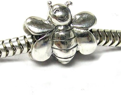 Queenberry Sterling Silver Smile Honey Bee European Style Bead Charm - Image 3
