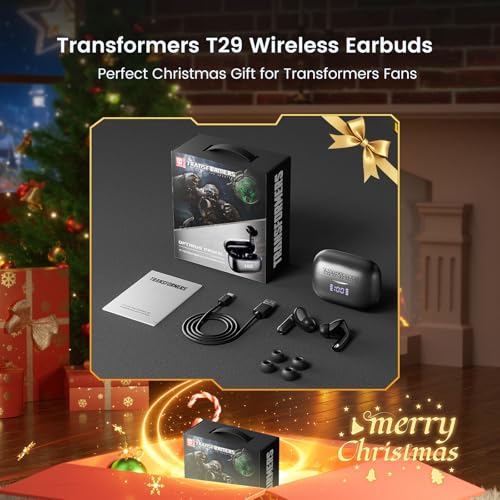 Transformers Wireless Earbuds Bluetooth 5.4 with Low Latency Gaming Mode, 38H Playtime, Noise Cancelling Headphones with Mic, LED Display, Hi-Fi Stereo Sound for Mobile/PC (Optimus Primal Grey) - image 7