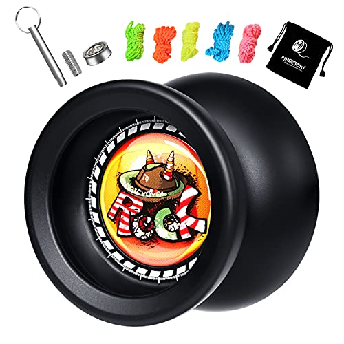 MAGICYOYO Responsive Yoyo T9 Rock, Professional Yoyo, Metal Alloy Yoyos for Beginner Kids, with Replacement Unresponsive Yoyo Bearing, Axle, Removal Bearing Tool, Glove, 5 Yoyo Strings