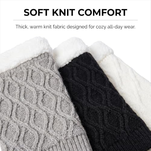 Image of Tipi Toe Women's 3 Pairs Boot Cuffs - Knitted Short Leg Warmers for Boots, Cozy Winter Layering Socks
