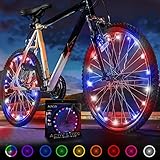 Activ Life Luci LED per ruote bici: visibili da tutte le angolazioni per la massima sicurezza e stile - Batterie incluse, confezione da 2 pneumatici, Patriotic