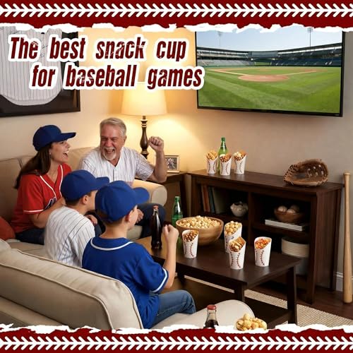100 vasos desechables papel 12 oz béisbol miniatura 6