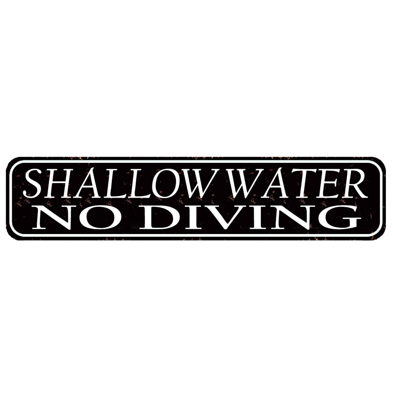Shallow Water No Diving Sign - 4x16 Inch Metal Pool Safety Sign for Backyards and Pool Decks