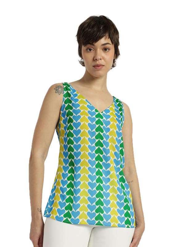 fablestreet Women Satin Sleeveless V- Neck Top | Perfect for Evenings-picture-56