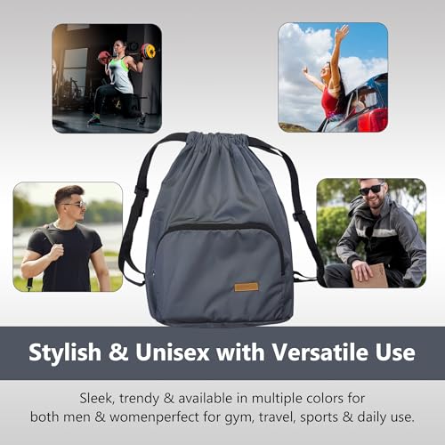 Image of Alienoid 15L Drawstring Bag | Gym Backpack for Men & Women | Draw String Bag for Sports, Football, Cycling, Swimming & More | Lightweight Drawstring Backpack for Travel & Daily Use
