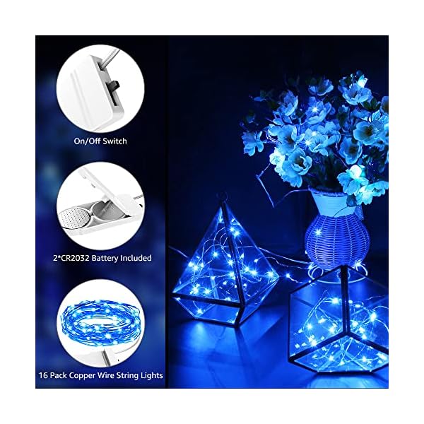 Olafus fairy lights battery operated, ip68 waterproof mini string light, 7ft small led bottle light for wedding vase centerpieces table decorations christmas indoor party jars gift - image 5