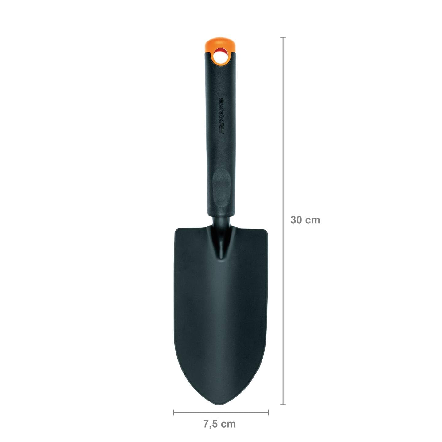 Fiskars Trapiantatore, Per terreno duro, Lunghezza 30 cm, Testa in acciaio resistente/Impugnatura in plastica, Nero/Arancione, Ergo, 1027017
