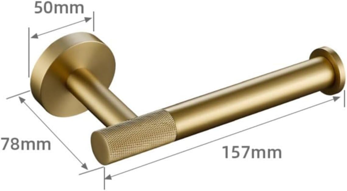 Bathroom Hardware Accessories Set Brushed Gold Knurled Brass Kit Towel Bar Ring Robe Hook Paper Holder Towel Ring,1 (1)