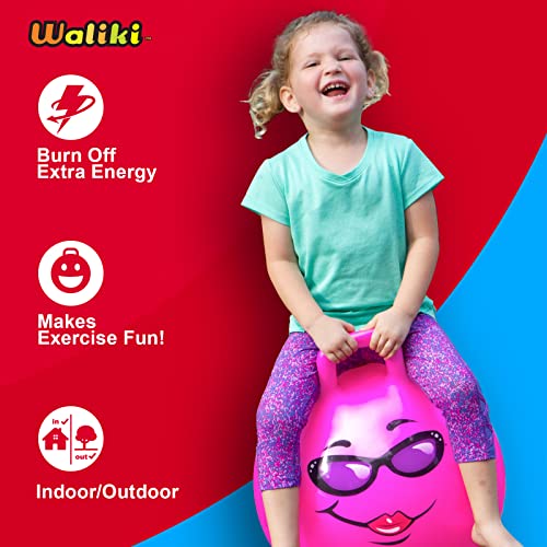 Waliki Hopper Ball For Kids 3-6 | Hippity Hop | Jumping Hopping Ball | Relay Races | Pink 18” #TOP1