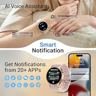 Smart Watch For Women Answer/Make call- 1.32" AMOLED Display,Ladies Smart Watches with Heart Rate/Sleep/SpO2 Monitor,Smartwatch for Samsung/iOS/Android,110+ Sports Modes & Waterproof Fitness Watch