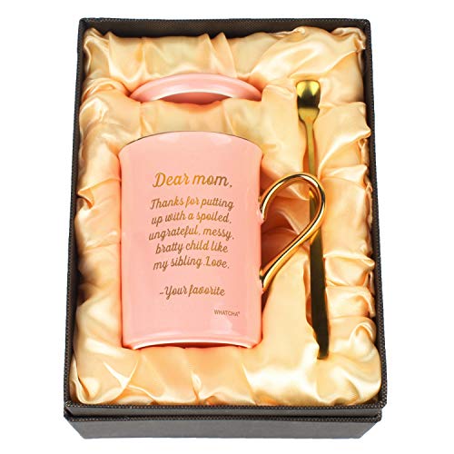 WHATCHA Thanks for Putting Up Funny Coffee Mugs Tea Cups - Birthday Mother’s Day Christmas Gifts for Mom - 11oz Ceramic
