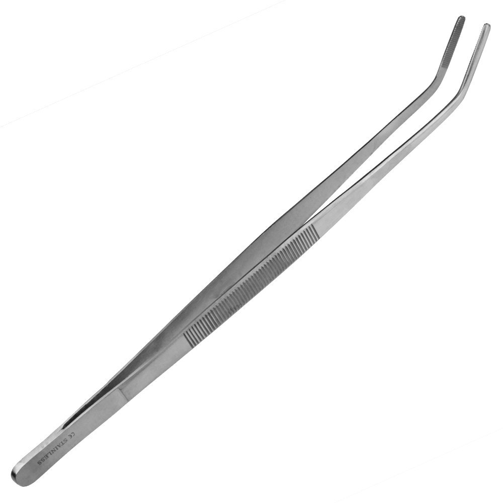 May - Zestaw - 10 x pęseta techniczna wygięta - 30 cm - modelarstwo pęseta - pęseta dla elektryków - pęseta przemysłowa - stal szlachetna